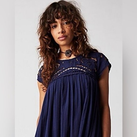 NWT FREE PEOPLE Cutwork Tee Maxi Dress In Evening Eclipse Size XS - Picture 3 of 10